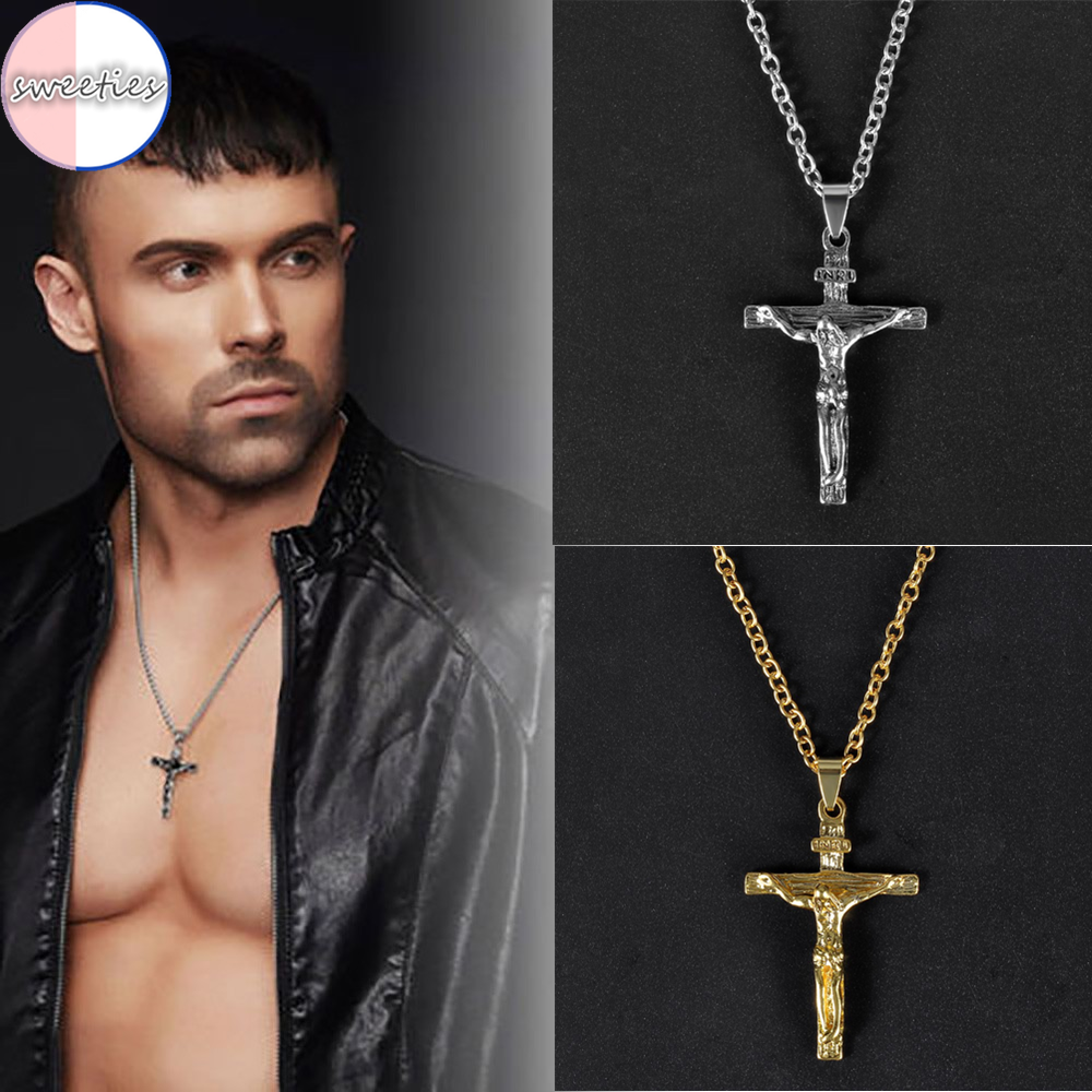 Vòng cổ mặt hình thánh giá thép không gỉ phong cách thời trang