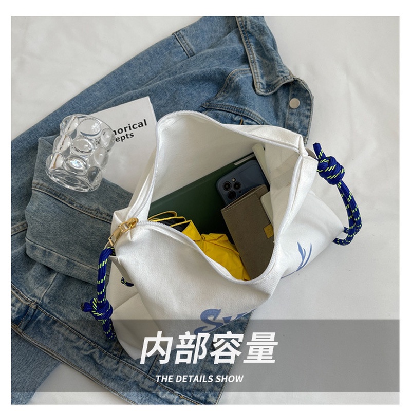 Hàng Trăm Và Một Túi tote Đeo Vai Bằng Vải canvas Kích Thước Lớn Thêu Trang Trí Mới 2022 NB00196