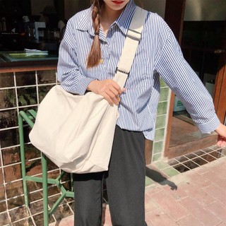 Túi vải đeo chéo có khóa túi tote đeo chéo đựng đồ đi học phong cách hàn quốc túi vải tote canvas có túi
