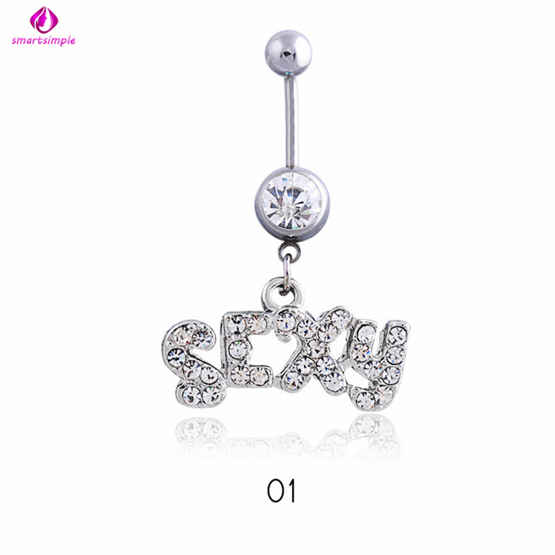 Khuyên rốn bằng thép không gỉ hình chữ gợi cảm