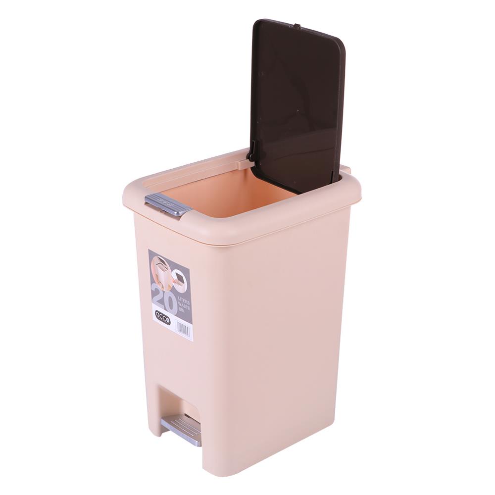 HomeBase ACCO Thùng rác bằng nhựa hình vuông 20L G1850 W25xH43xD34cm màu be