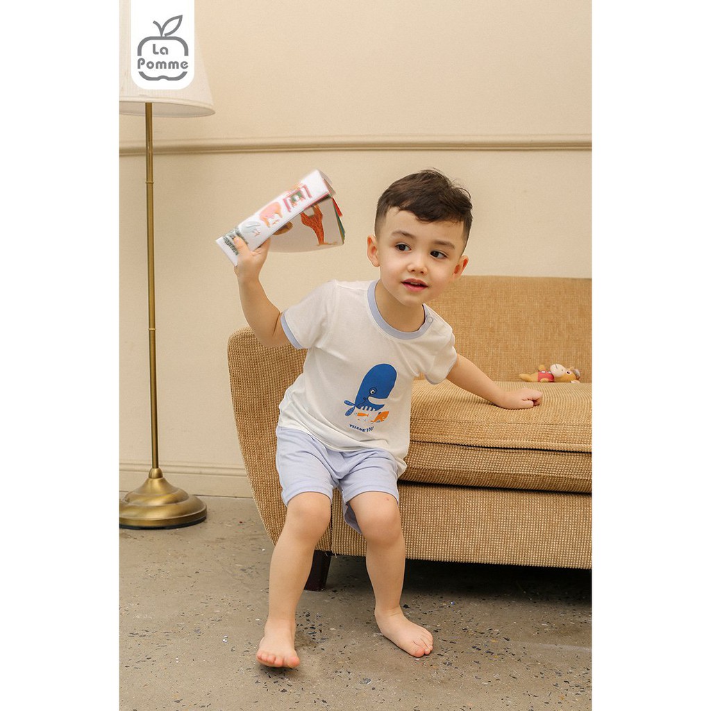 Bộ quần áo cộc tay cho bé trai Lapomme từ 6 tháng đến 5 tuổi chất liệu cotton cao cấp SS234