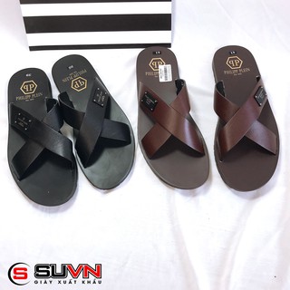 Dép Da Nam quai Chéo Da thật,xịn đẹp siêu êm  BH 12 Tháng SUVN