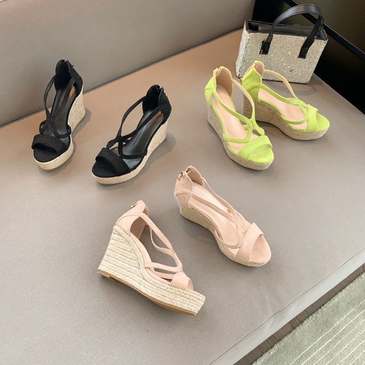 Sandal đế xuồng bền đệp êm chân gót cao 10cm size 34/39   280622