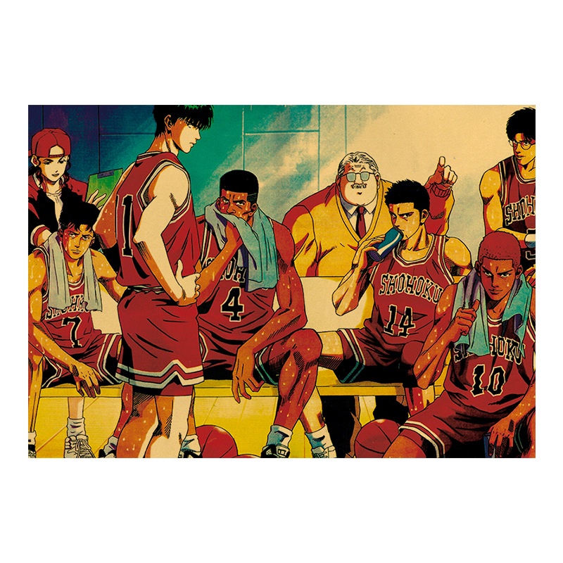 Giấy Dán Tường 50.5 * 35 cm Họa Tiết Anime SLAM DUNK Phong Cách Retro Độc Đáo Trang Trí Nhà Cửa