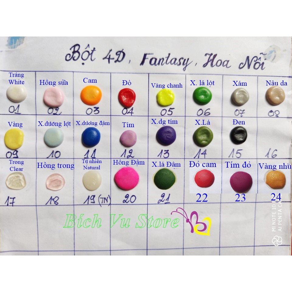 Bột làm hoa, đắp bột (hủ 50g)| Bột mịn làm hoa cực dễ, màu đẹp