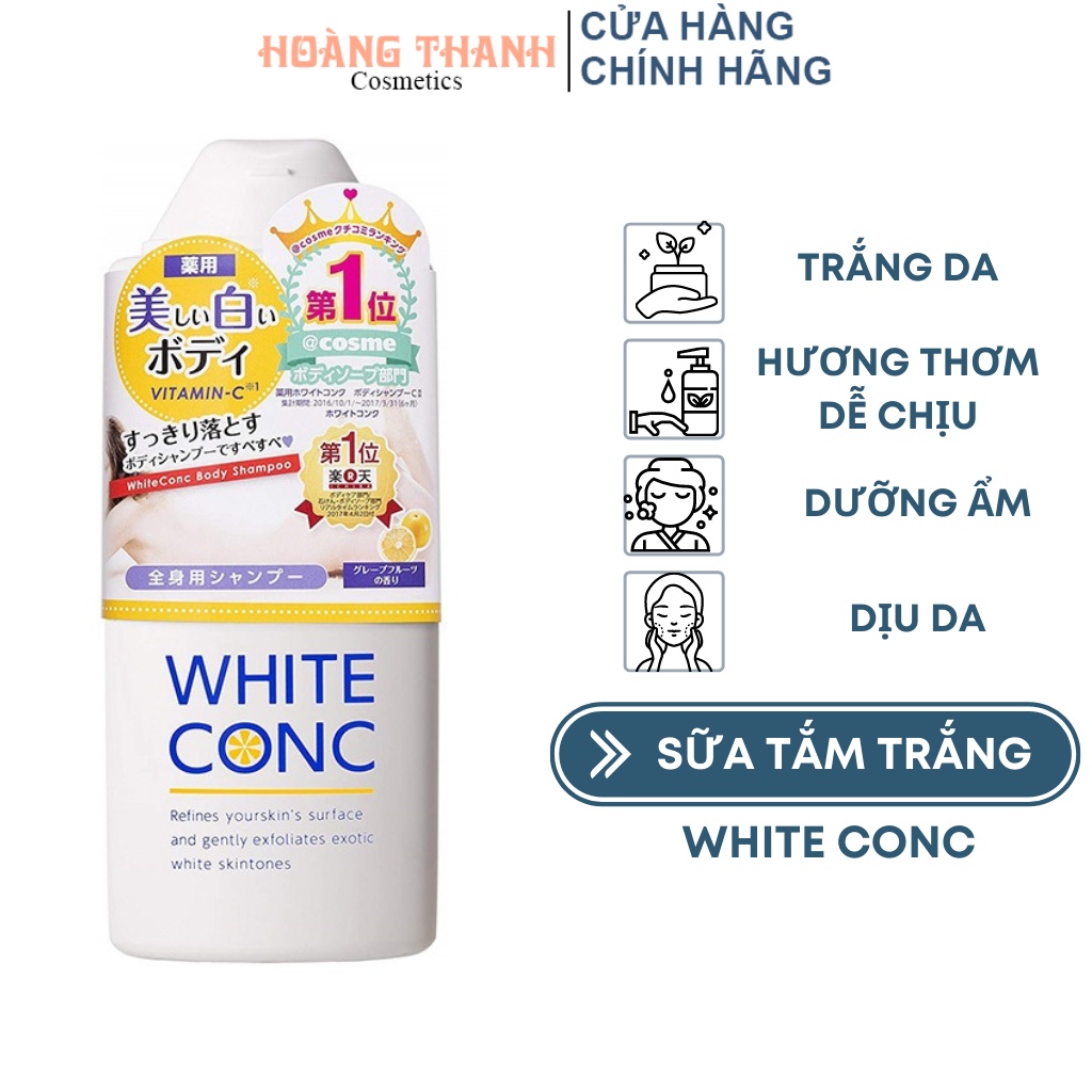 Sữa Tắm Trắng Da Toàn Thân White ConC Body Vitamin C Nhật Bản 360ml