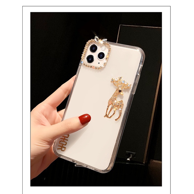 Ốp Lưng Kim Tuyến Hình Con Hươu Cho iphone 14 13 pro max iphone 12 11 pro max x xr xs 8 plus