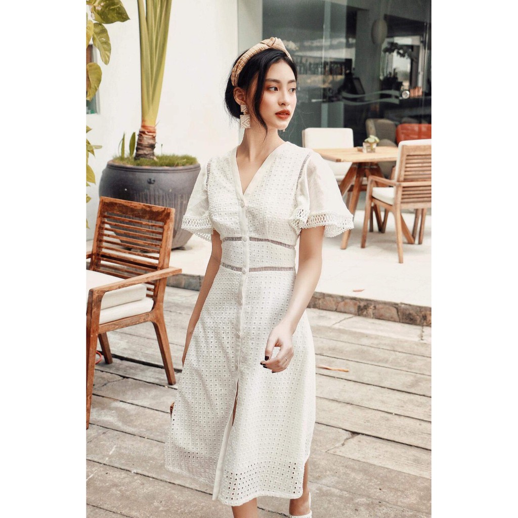 Đầm xô phối ren dáng dài