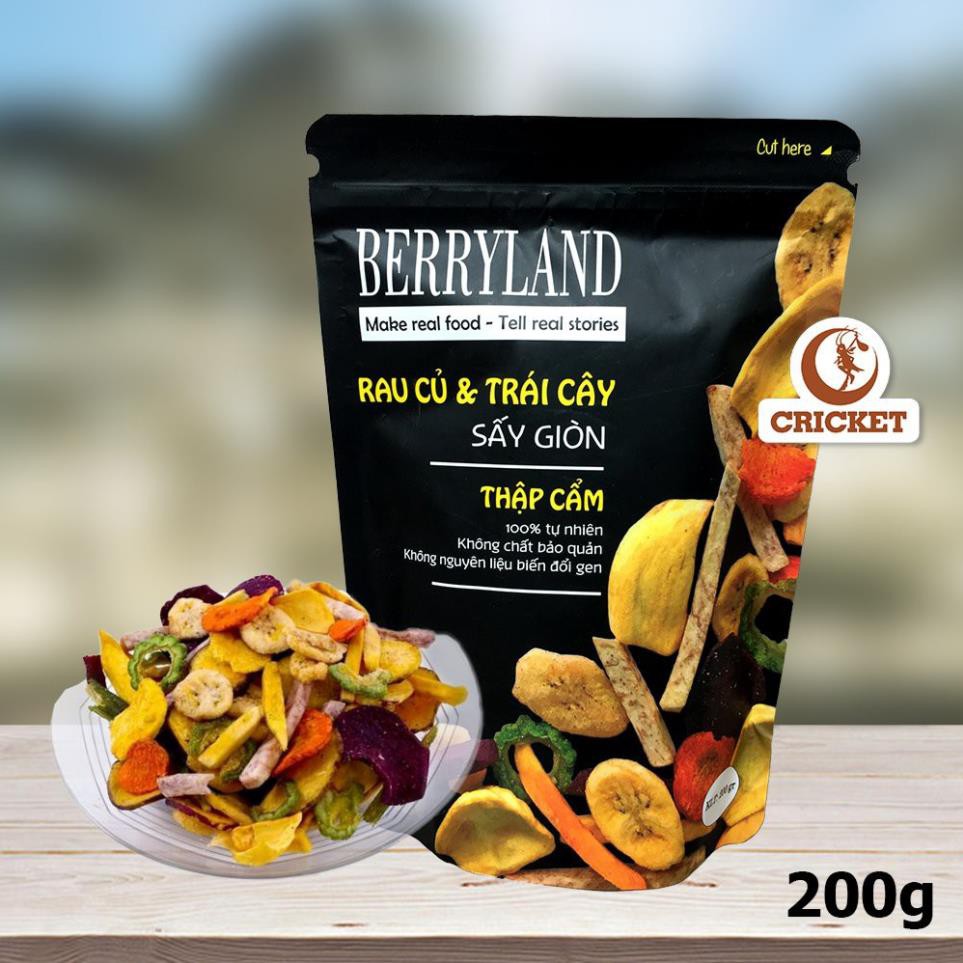 Rau củ và trái cây thập cẩm sấy giòn BerryLand - 100% từ tự nhiên