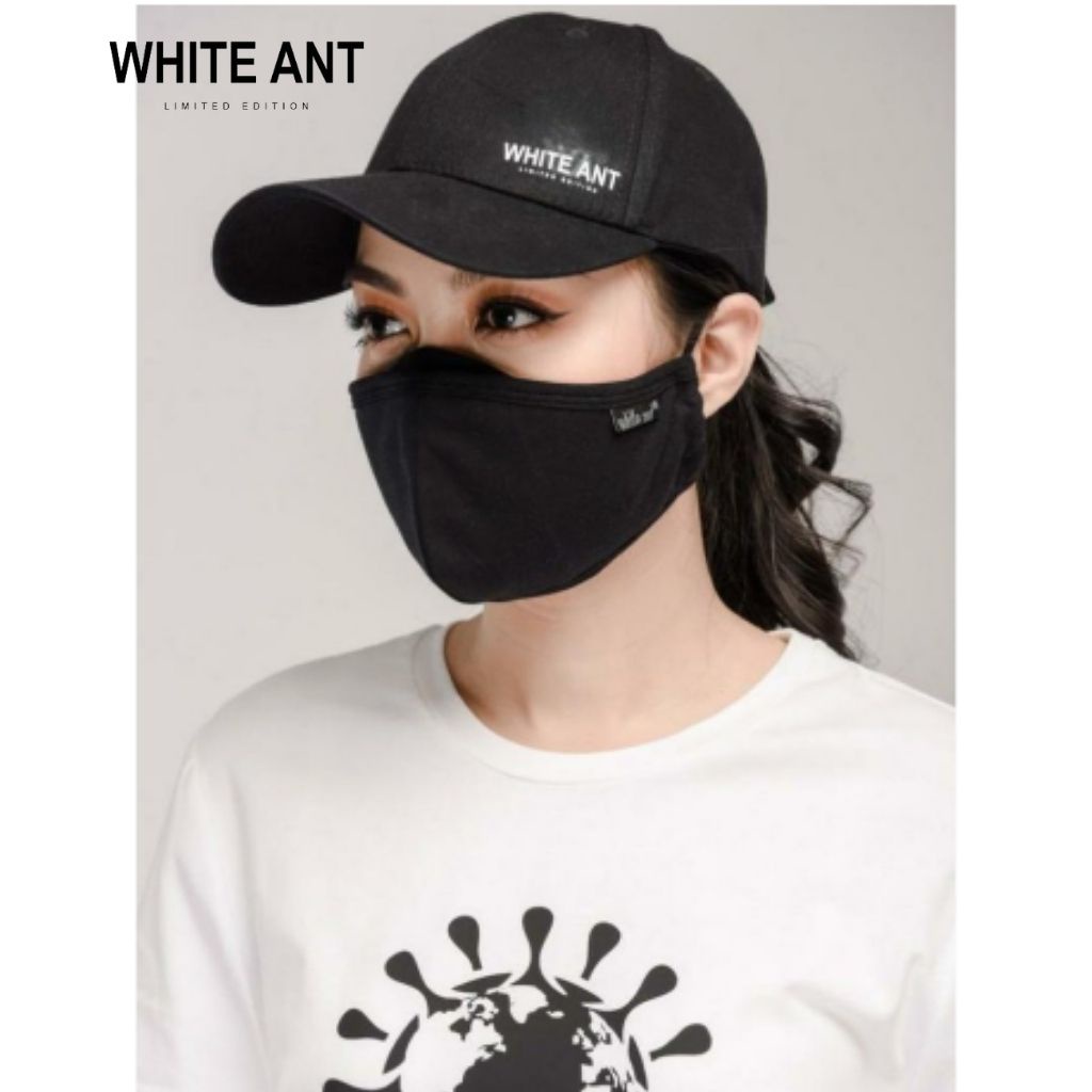 Khẩu Trang Vải Kháng Khuẩn Than Hoạt Tính WHITE ANT Dệt Bằng Sợi Cotton