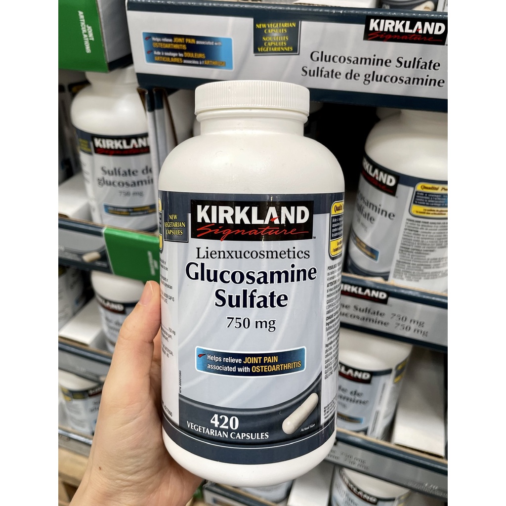 Viên uống hỗ trợ xương khớp Glucosamine Sulfate Kirkland 750mg 420 viên.HSD 2027