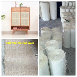 Mành mây caro tự nhiên khổ 60 tẩy trắng