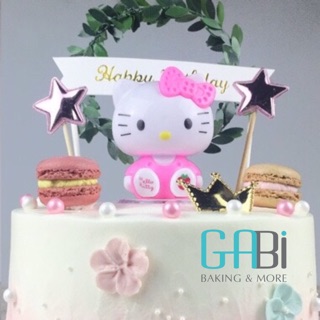 Topper trang trí bánh hình Hello Kitty