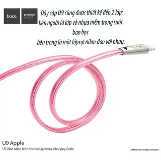 Cáp lightning - Micro usb Hoco U9 dài 1.2m có đèn led thông báo