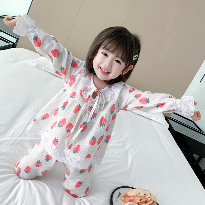 Bộ Đồ Ngủ Mặc Nhà Tay Dài Thiết Kế Xinh Xắn Cho Bé Gái