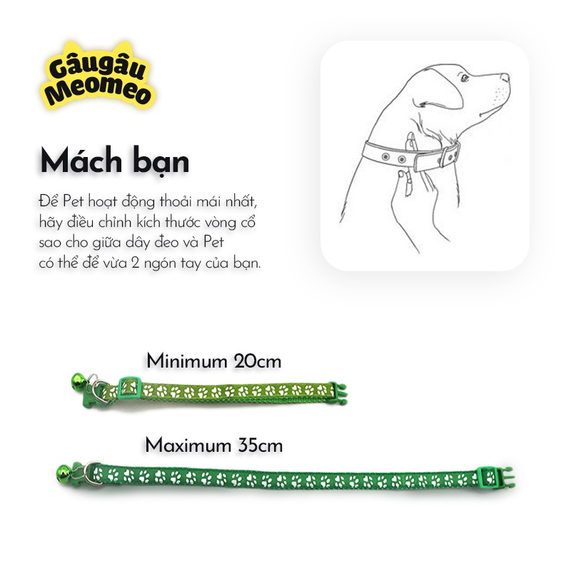Vòng cổ chó mèo phản quang có chuông