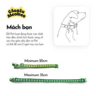 Vòng cổ chó mèo có chuông (Dài 20 - 35cm; rộng 1cm)