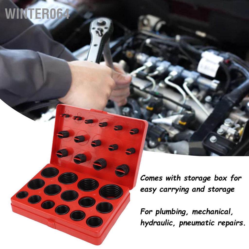 Winter064 347 miếng cao su O Ring Seal Kit Bộ vòng đệm máy giặt đa năng cho đường ống ô tô Máy móc vòi nước