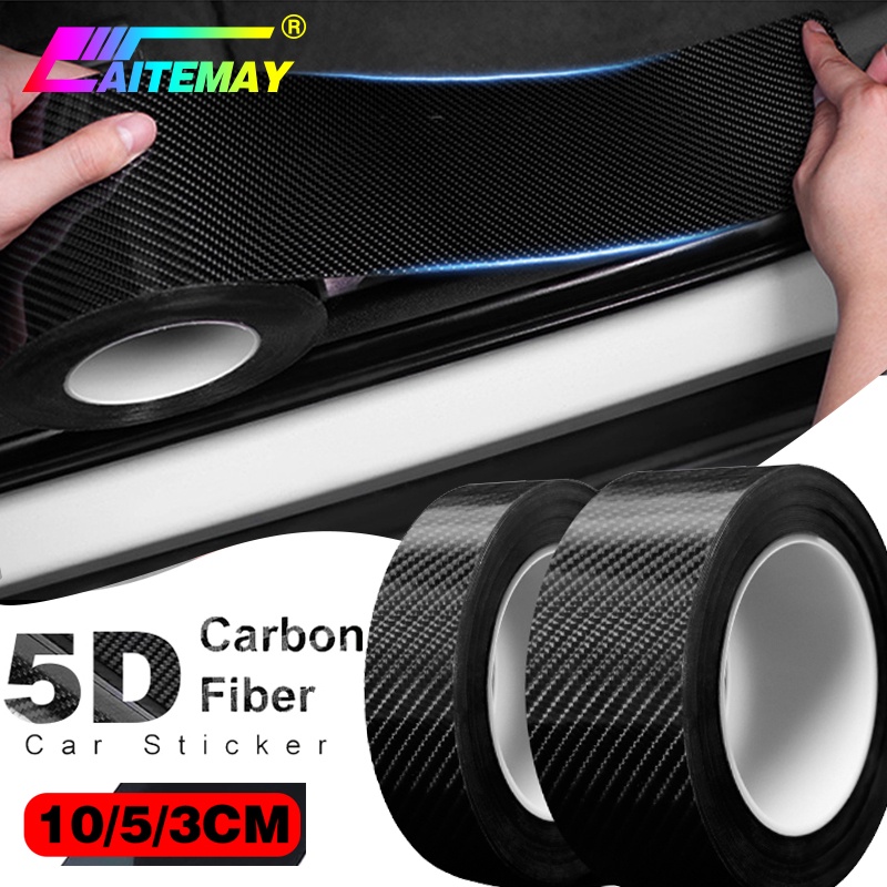 Cuộn Băng Keo Sợi Carbon 5D 3 / 5 / 10M Chống Trầy Xước Chống Thấm Nước Trang Trí Xe Hơi