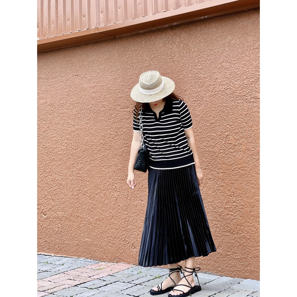 (HÀNG SẴN - HÌNH THẬT) Chân váy xếp ly satin ánh kim - Chân váy xếp ly dáng chữ A cao cấp NHIỀU MÀU LỰA CHỌN