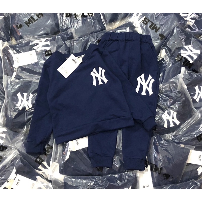 Bộ nỉ da cá mlb in hình trâu cho bé trai