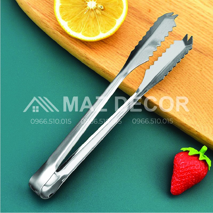 Dụng cụ kẹp inox gắp thức ăn, gắp đá, gắp đồ nóng răng cưa đẹp giá siêu rẻ