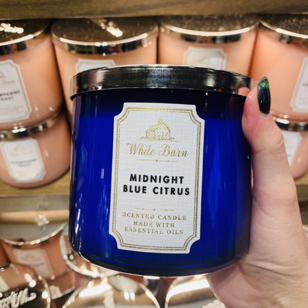 [BILL MỸ] NẾN THƠM THƯ GIÃN BATH AND BODY WORK WHITE BARN 3 BẤC MÙI MIDNIGHT BLUE CITRUS