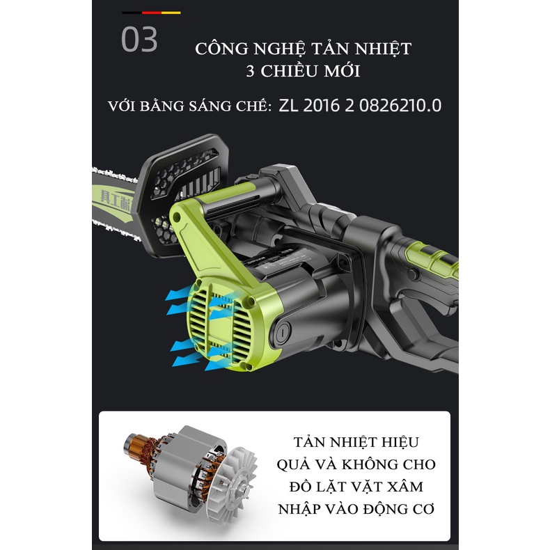 Máy cưa xích điện Zhipu, máy cưa gỗ, máy cưa điện, máy cưa cầm tay với 4 lựa chọn công suất 1800W, 2000W, 2600W, 3000W