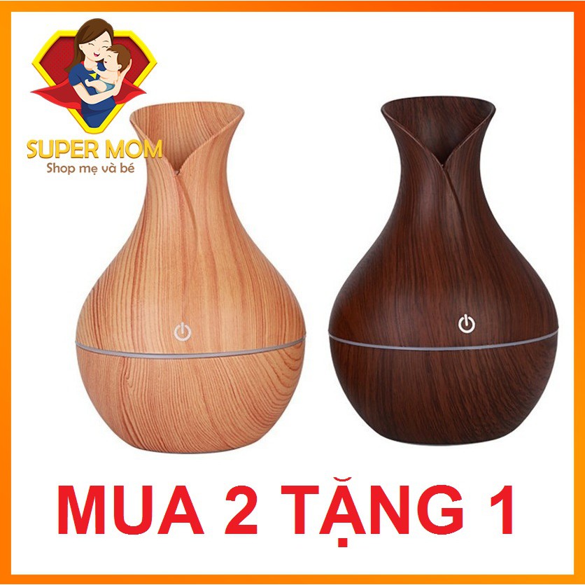 🔥MUA 2 TẶNG 1🔥 Máy Khuếch Tán Tinh Dầu hình lọ hoa, Máy Xông Tinh Dầu hoa Tulip, Máy Phun Sương 550ml