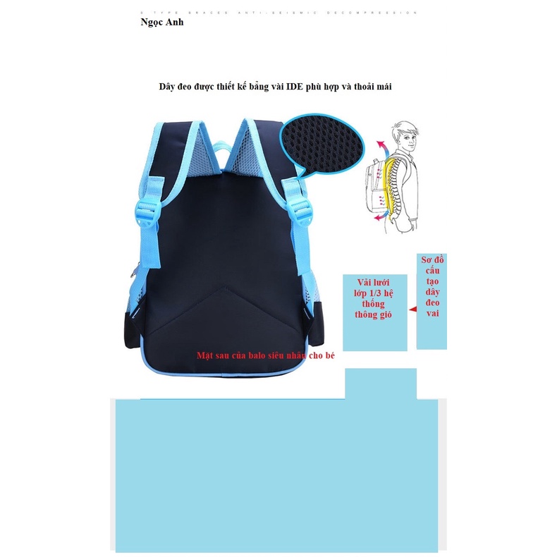 Balo bé trai mẫu giáo , cặp siêu nhân dành cho bé từ 1-5 tuổi