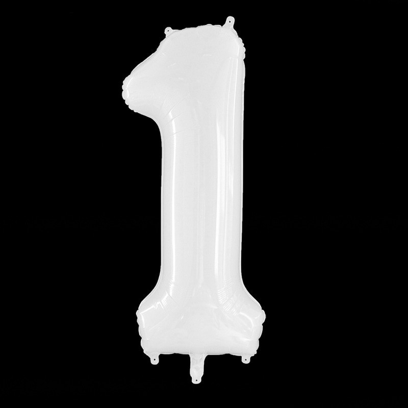 Bong bóng lõi nhôm hình số đếm màu trắng cỡ lớn 32inch trang trí tiệc tắm cho bé / tiệc sinh nhật