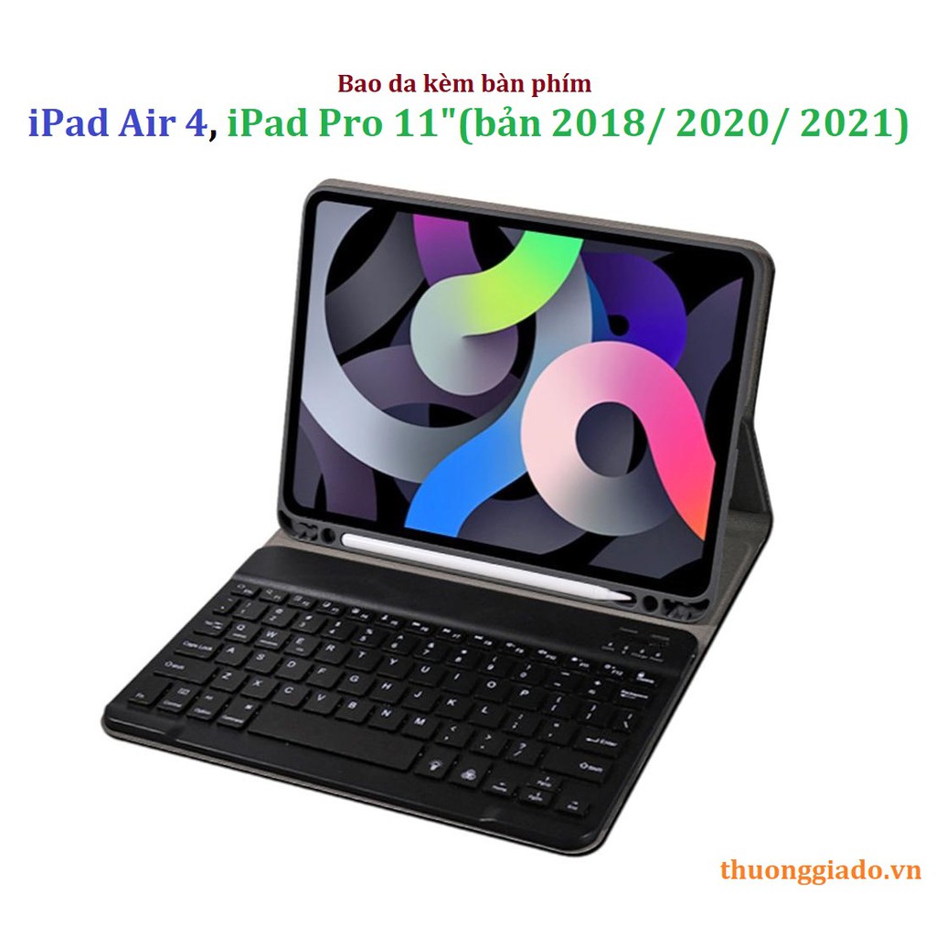 Bàn phím iPad Air 4 10.9, iPad Pro 11 (2018/2020), iPad Pro M1 2021 11 inch kèm bao da
