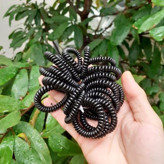 Combo 5 dây Cột tóc Lò xo màu đen (bản nhí,đường kính 3cm-3.5cm)