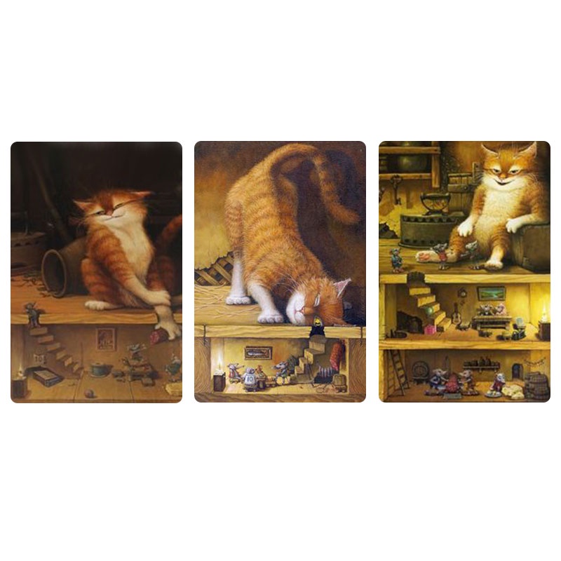 Bộ Tranh Đính Đá 5d Họa Tiết Chú Mèo Độc Đáo Kích Thước 30x40cm Diy Dùng Trang Trí Nhà Cửa