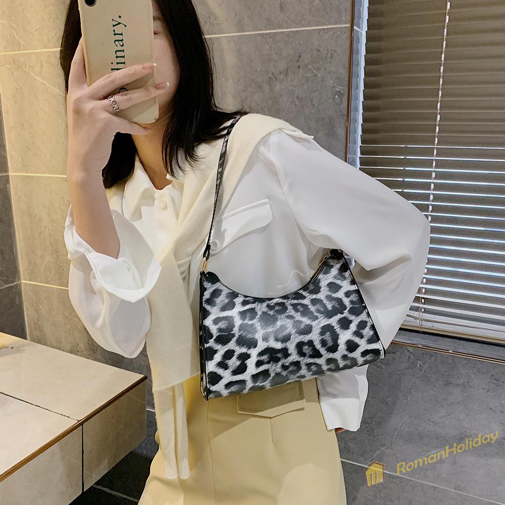 【On Sale】Vintage Women Animal Pattern Handbag Hobos PU Leather Shoulder Underarm Bag