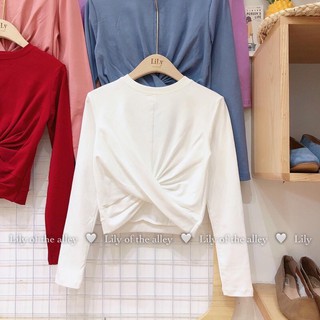 áo croptop xoắn eo (ib chon màu)