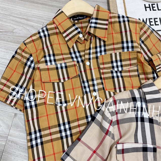 Áo sơ mi kẻ bb 2 túi SM1365 - NhiNhi Shop