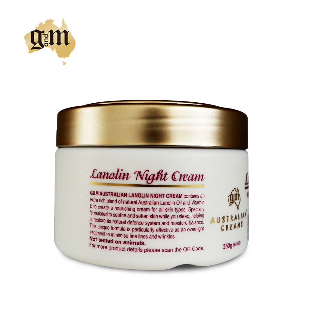 [Chuẩn Úc] Kem Cừu Ban đêm G&M Australian Lanolin Oil Night Nourishing Cream MKII 250g | BigBuy360 - bigbuy360.vn