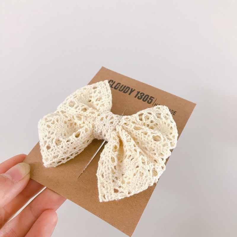 Kẹp tóc ren Hàn Quốc cho bé và mẹ đeo couple