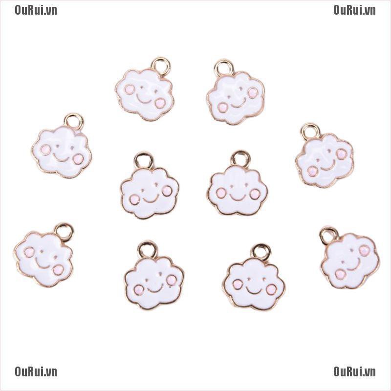 Bộ Mặt Dây Chuyền Hình Đám Mây Tráng Men Độc Đáo