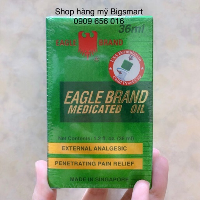 Dầu gió xanh con ó Mỹ Eagle Brand Medicated Oil 36ml mẫu mới .