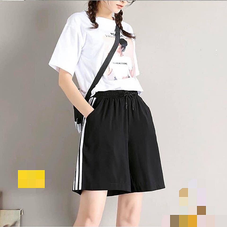 Quần 🦋 đùi kẻ sọc nam và nữ dáng suông ống rộng chất vải cotton lên form đẹp mix kèm áo thun khoác hay sơ mi áo kiểu | BigBuy360 - bigbuy360.vn