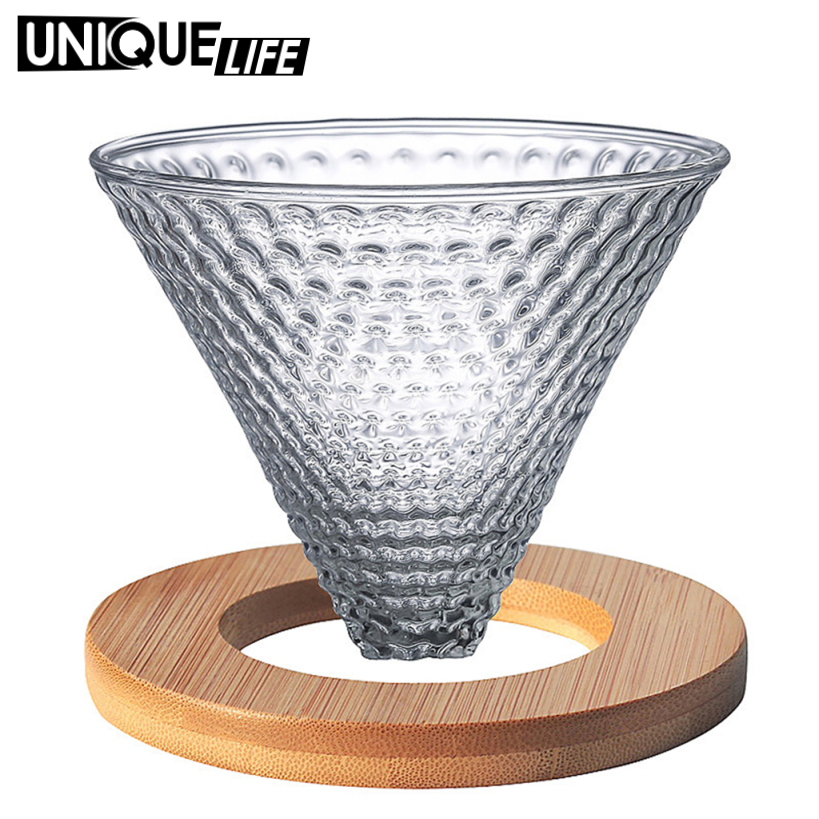 [Unique Life]Pour Over Coffee Dripper Slow Drip Coffee Filter Cone Reusable Single Cup Coffee Maker 1-2 Cup Strong Flavor Brewer