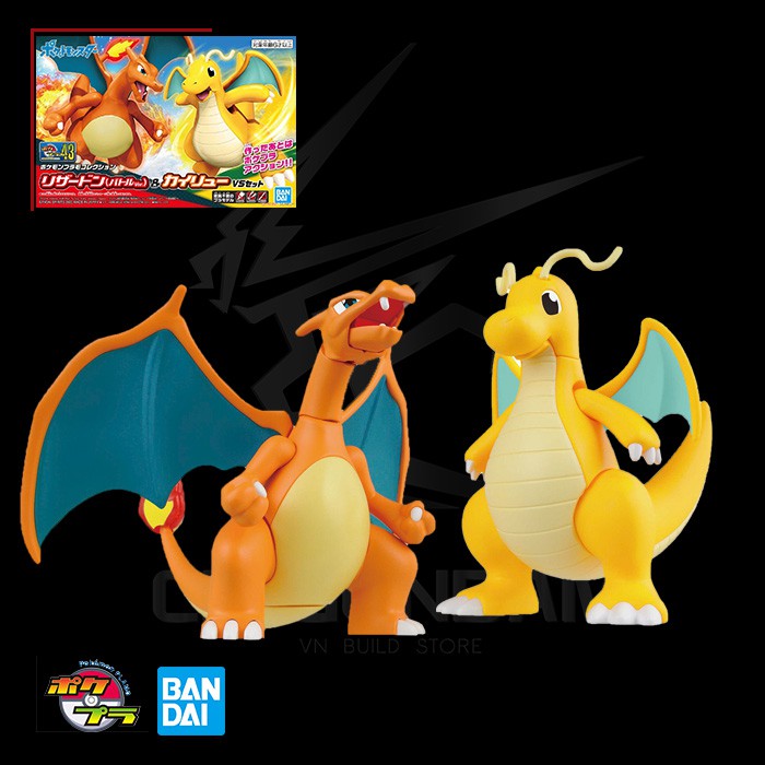 [CÓ SẴN] MÔ HÌNH GUNDAM BANDAI POKEMON PLAMO 43 CHARIZARD ( BATTLE VER) &amp; DRAGONITE VS SET