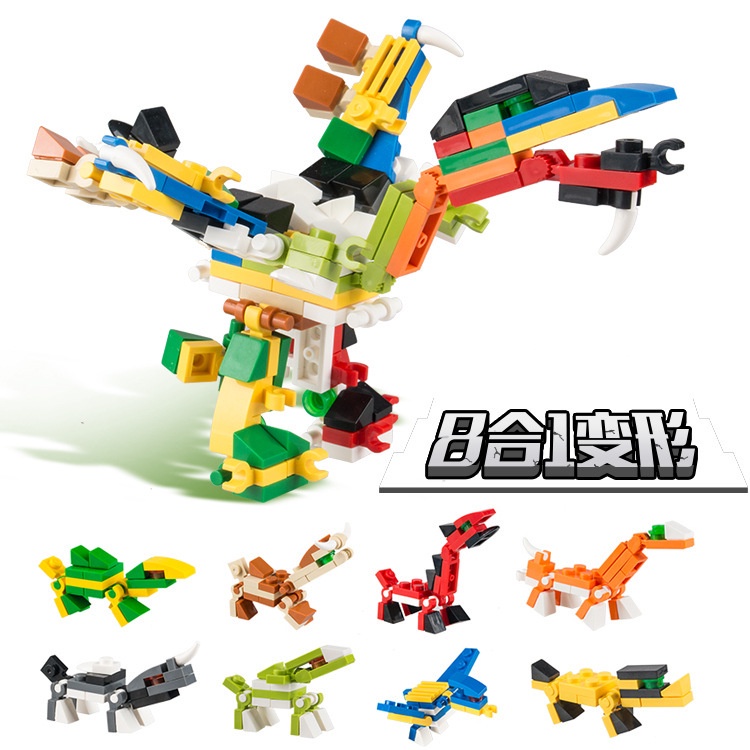 Bộ Đồ Chơi Lắp Ráp Khủng Long 8 Trong 1 Cho Bé