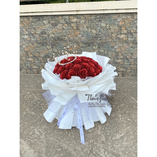 Quà tặng, bó hoa nhũ 30 bông hình thật shop tự chụp