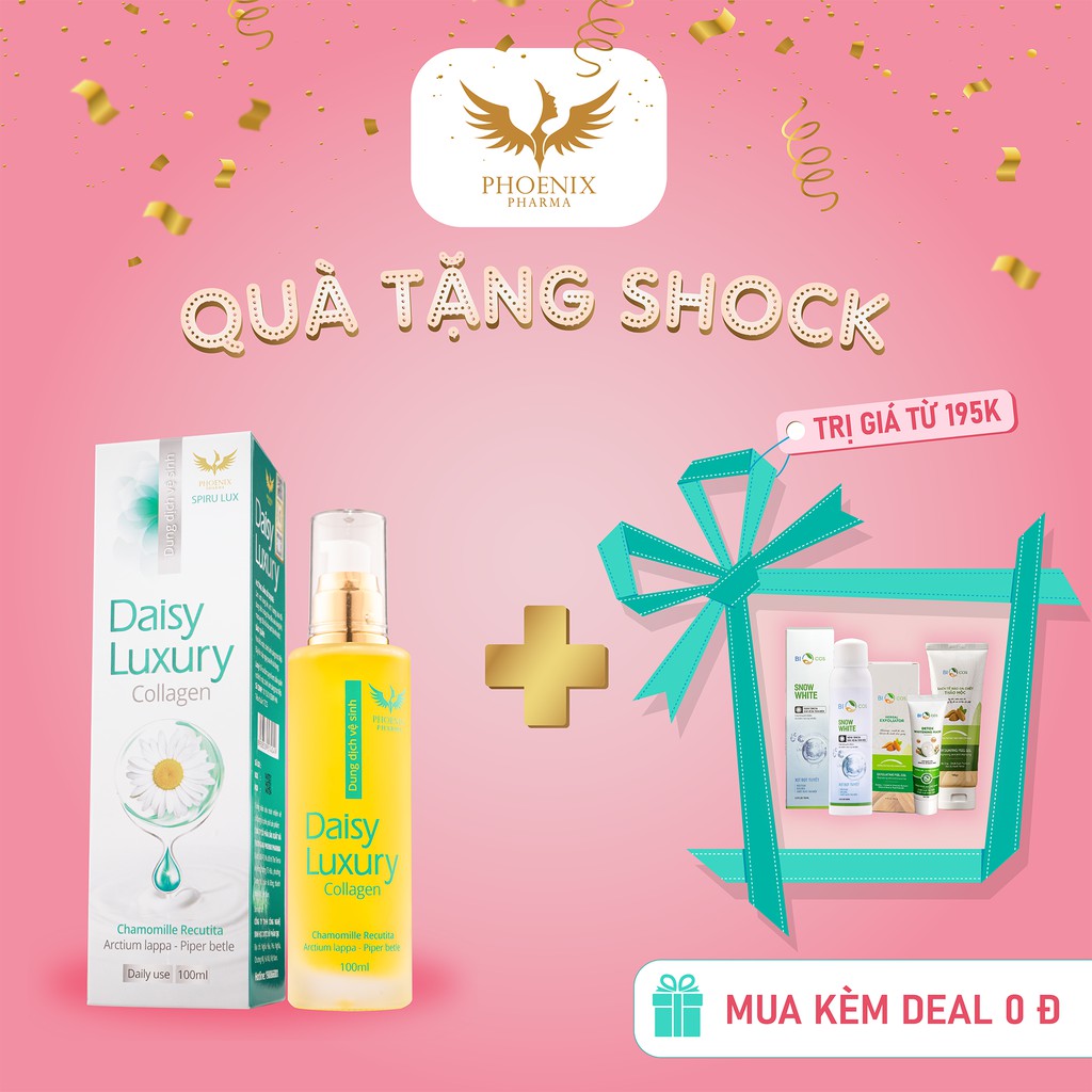 Dung dịch vệ sinh phụ nữ Phoenix Pharma, nước rửa phụ khoa vệ sinh vùng kín cho phụ nữ Daisy Luxury 100ml