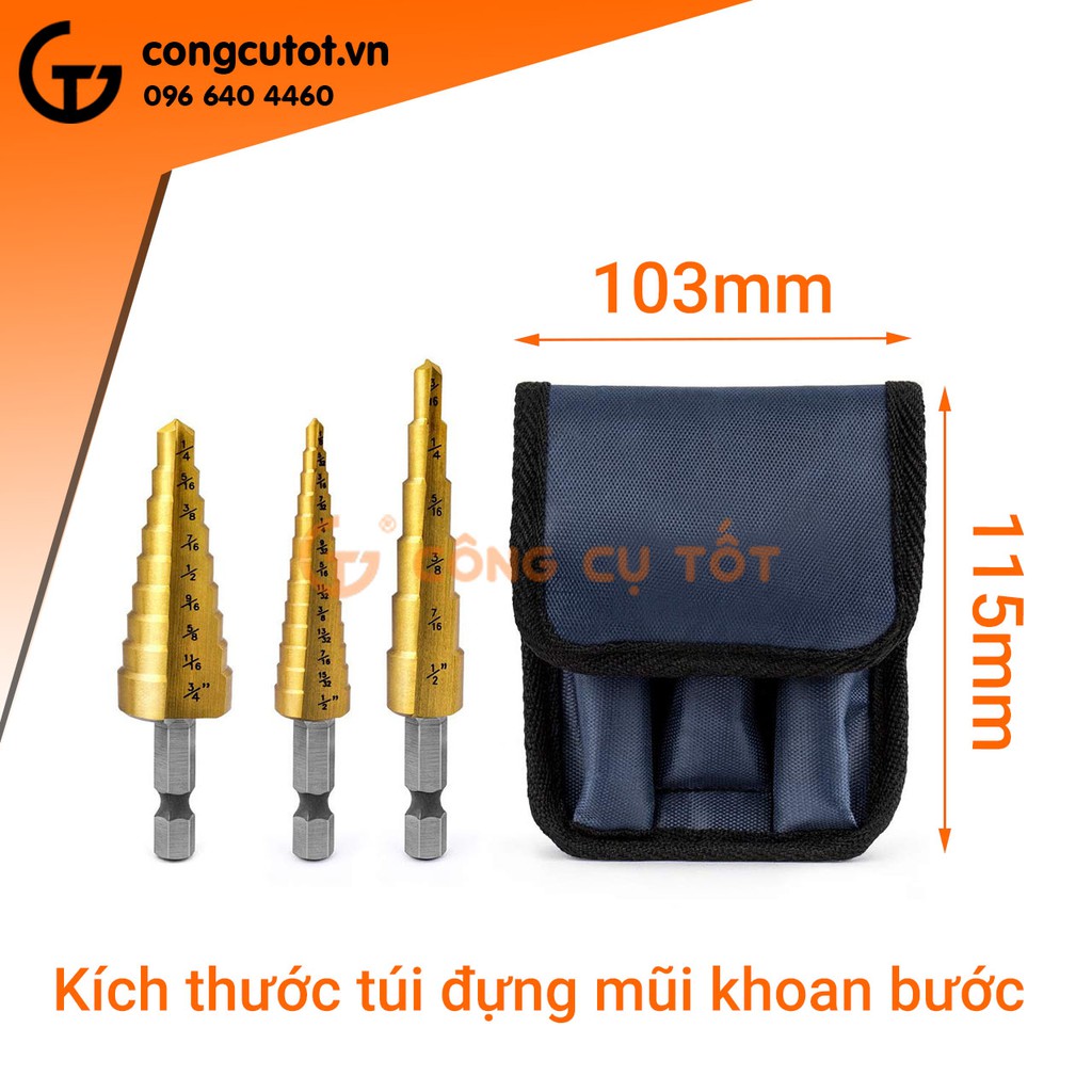 Túi đựng mũi khoan đeo hông 3 ngăn tiện dụng