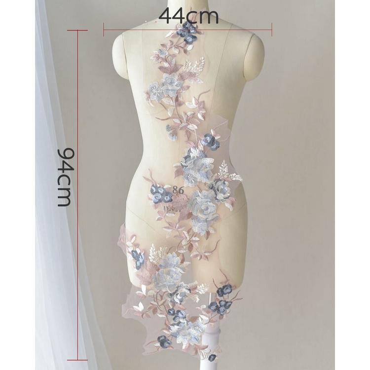 1 Bộ Miếng Vải Ren Thêu Hoa Trang Trí Quần Áo Diy